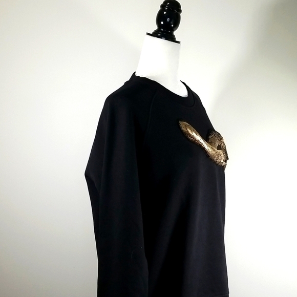 Just CAVALLI Ladies Sweatshirt With 3D Brass Art Design Size S - Picture 3 of 8